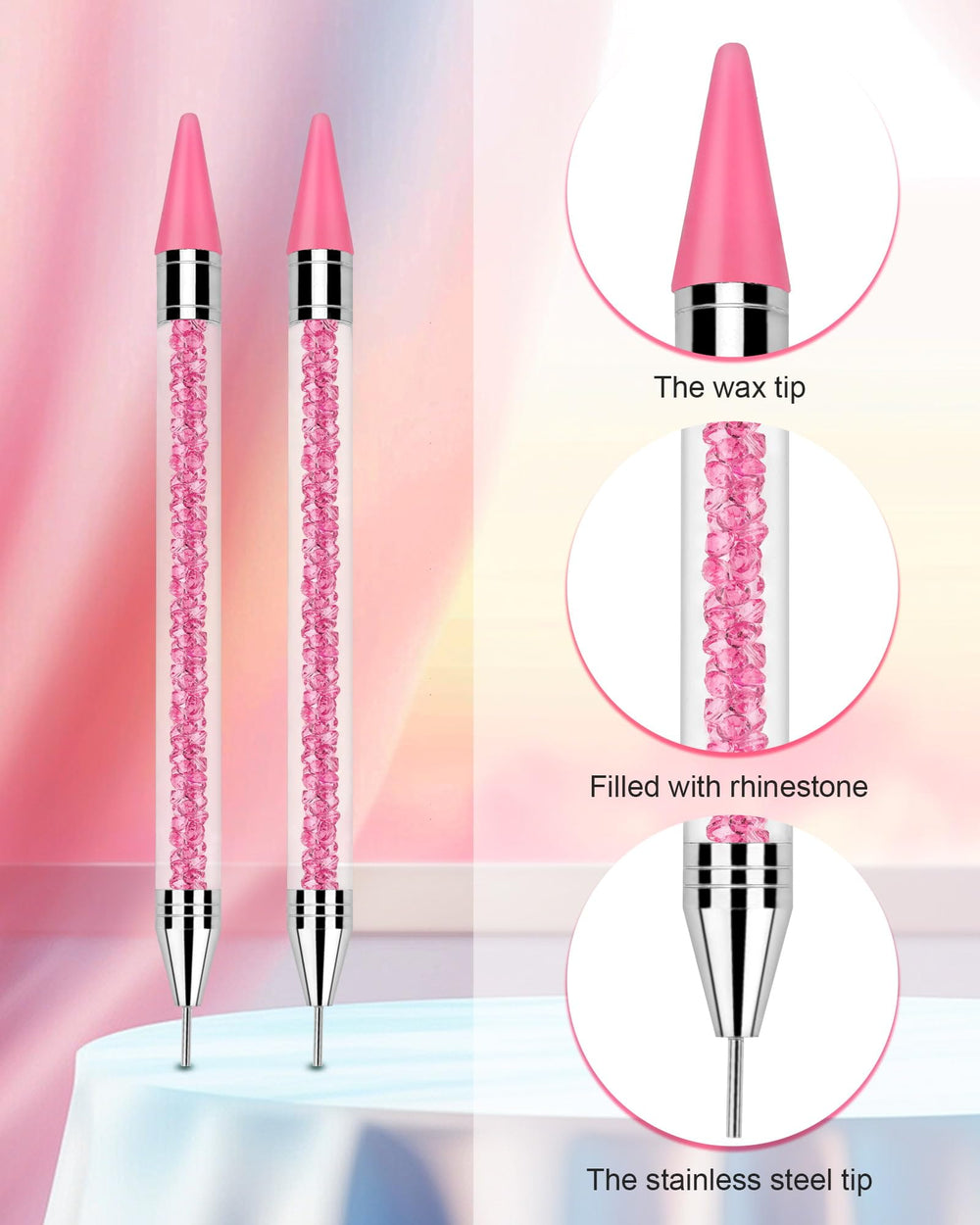 Difenni replaceable pink wax tips enable continuous gem picking.