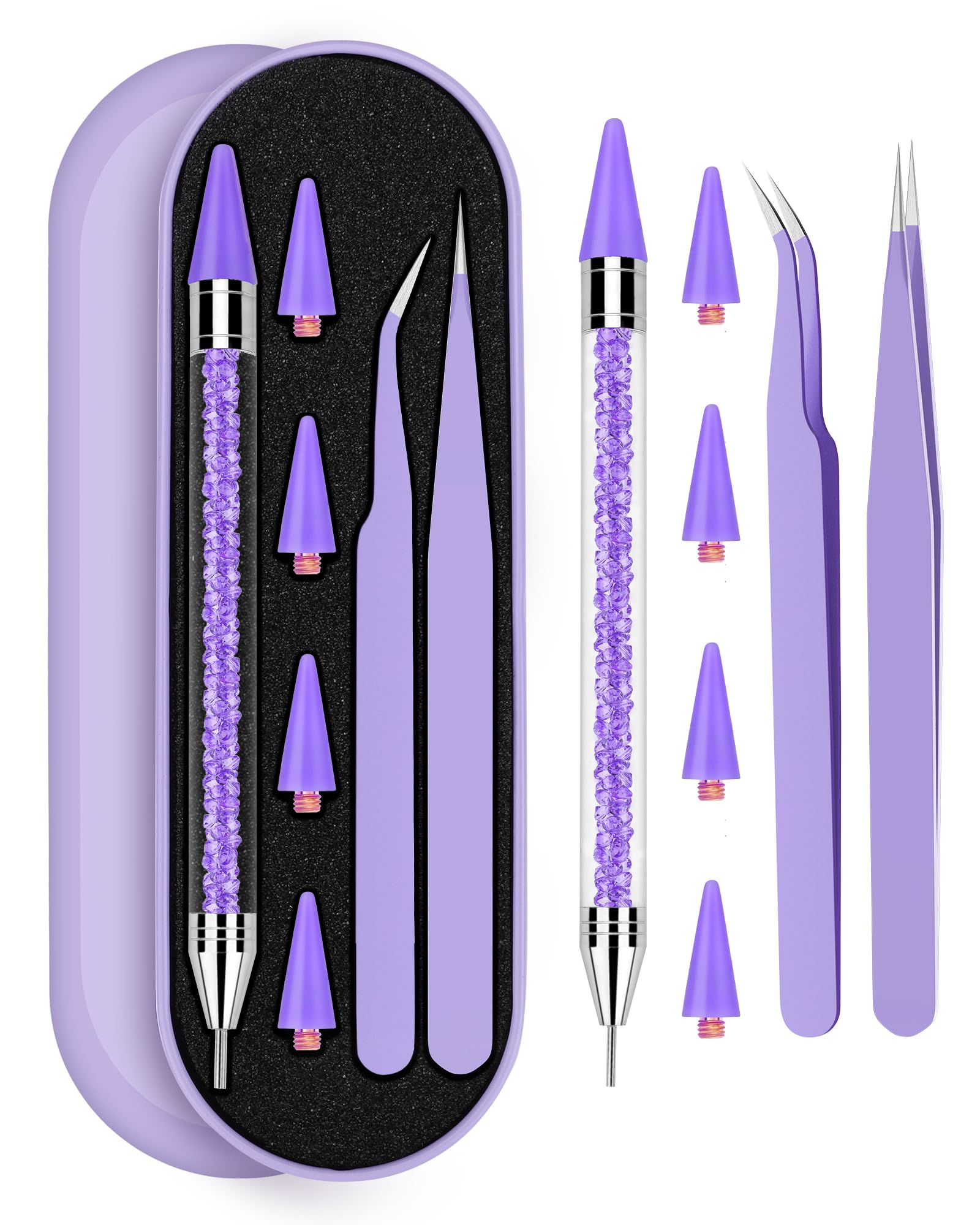 Difenni rhinestone applicator for precise gem placement on nails