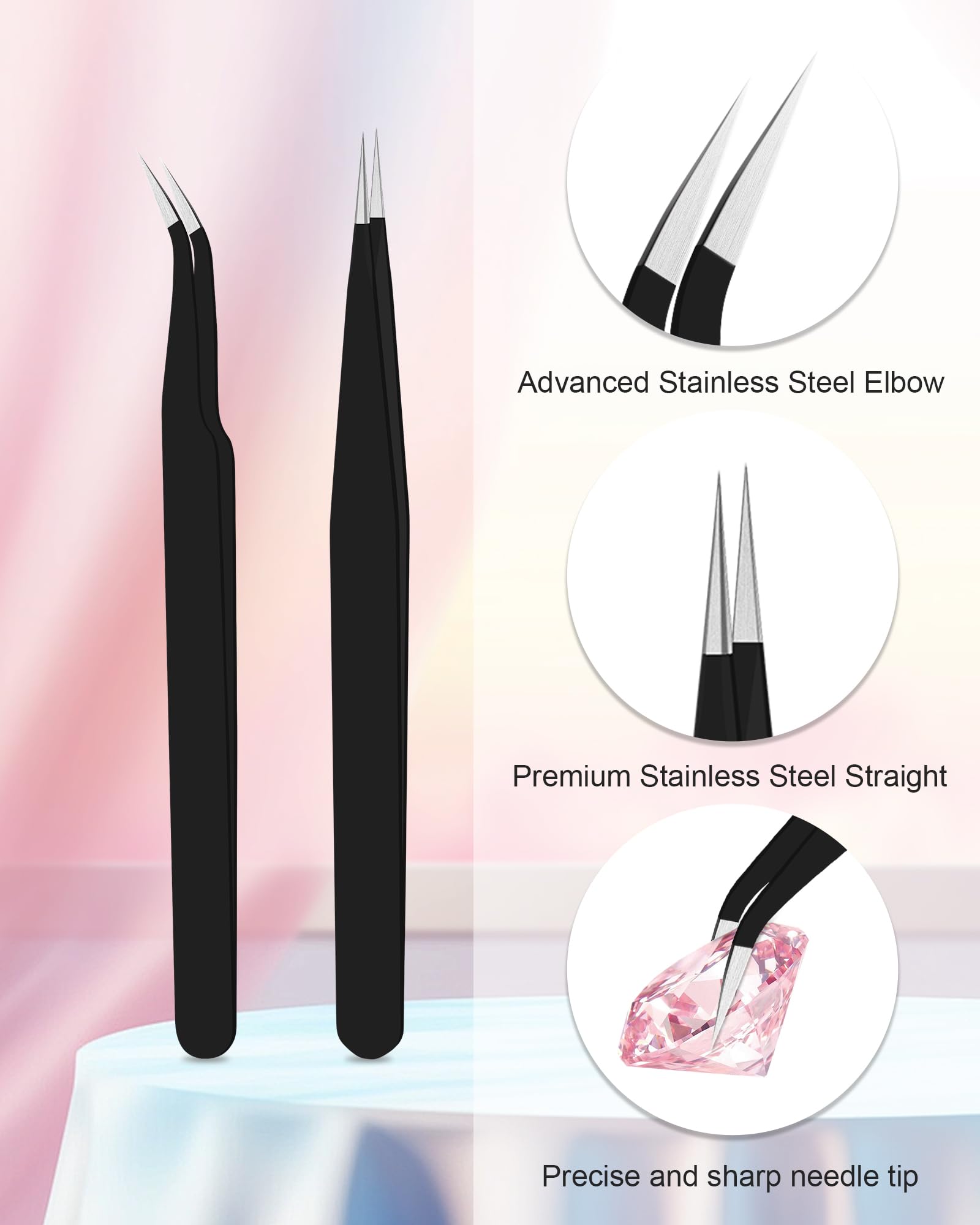 Difenni double head design shown for picking and pressing rhinestones smoothly.