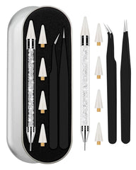 Difenni rhinestone picker set arranged in a sleek box for easy storage and travel.