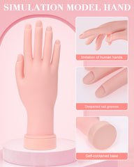 Difenni soft touch mannequin hand flexible for precise nail art positioning.