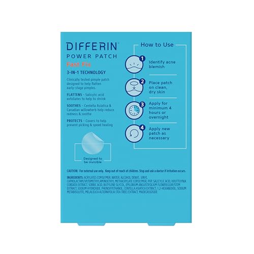 Parche de fácil aplicación Differin para emergencias de acné.