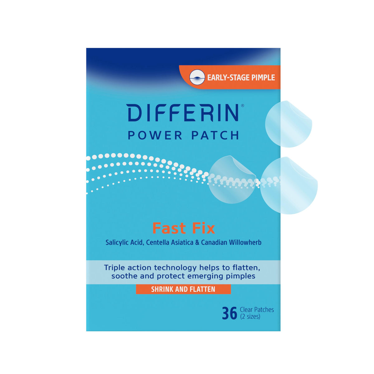 Parche visible Differin para tratar imperfecciones con cobertura discreta diurna.