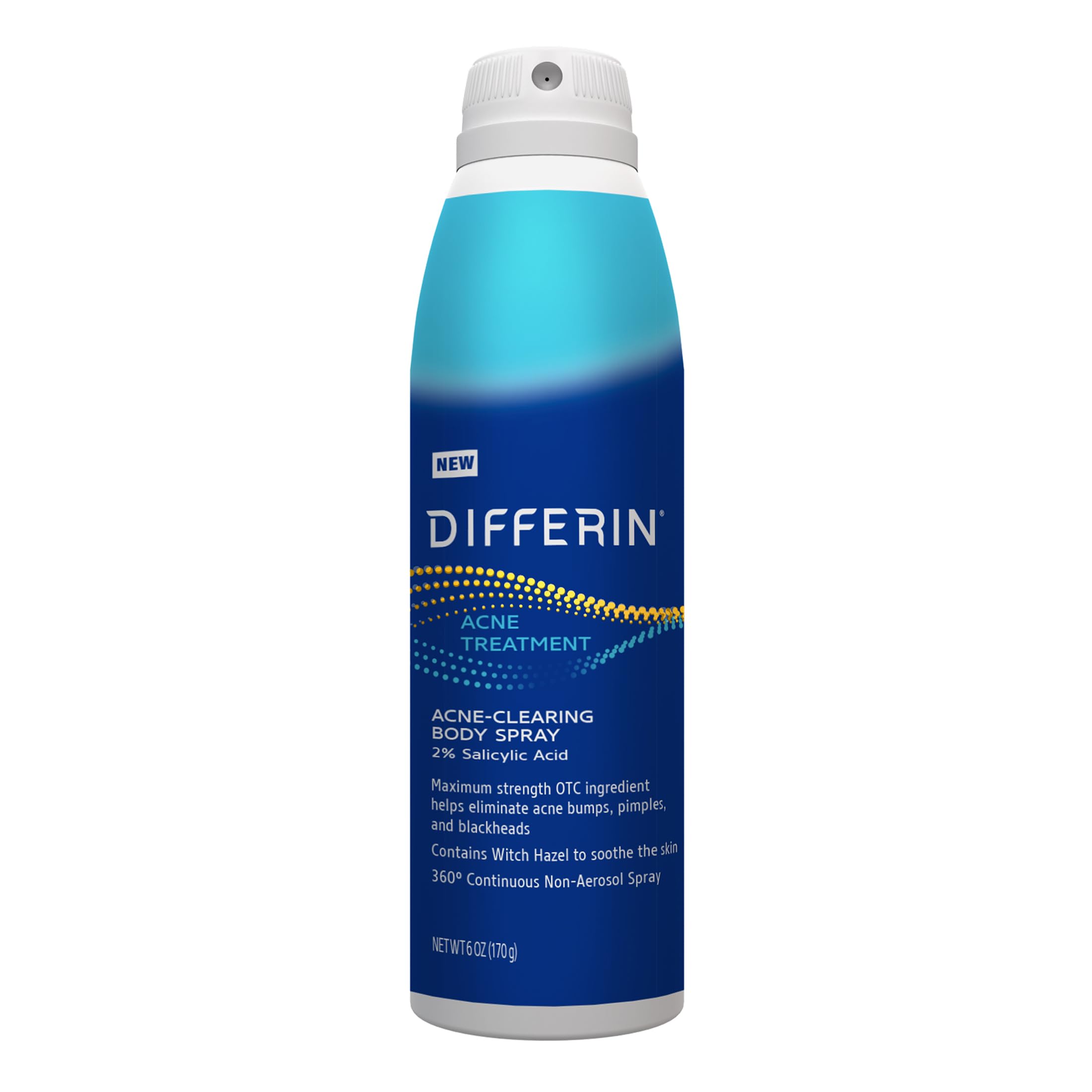Differin Cuerpo 360-atomizador: rocía de forma uniforme para áreas difíciles de alcanzar.