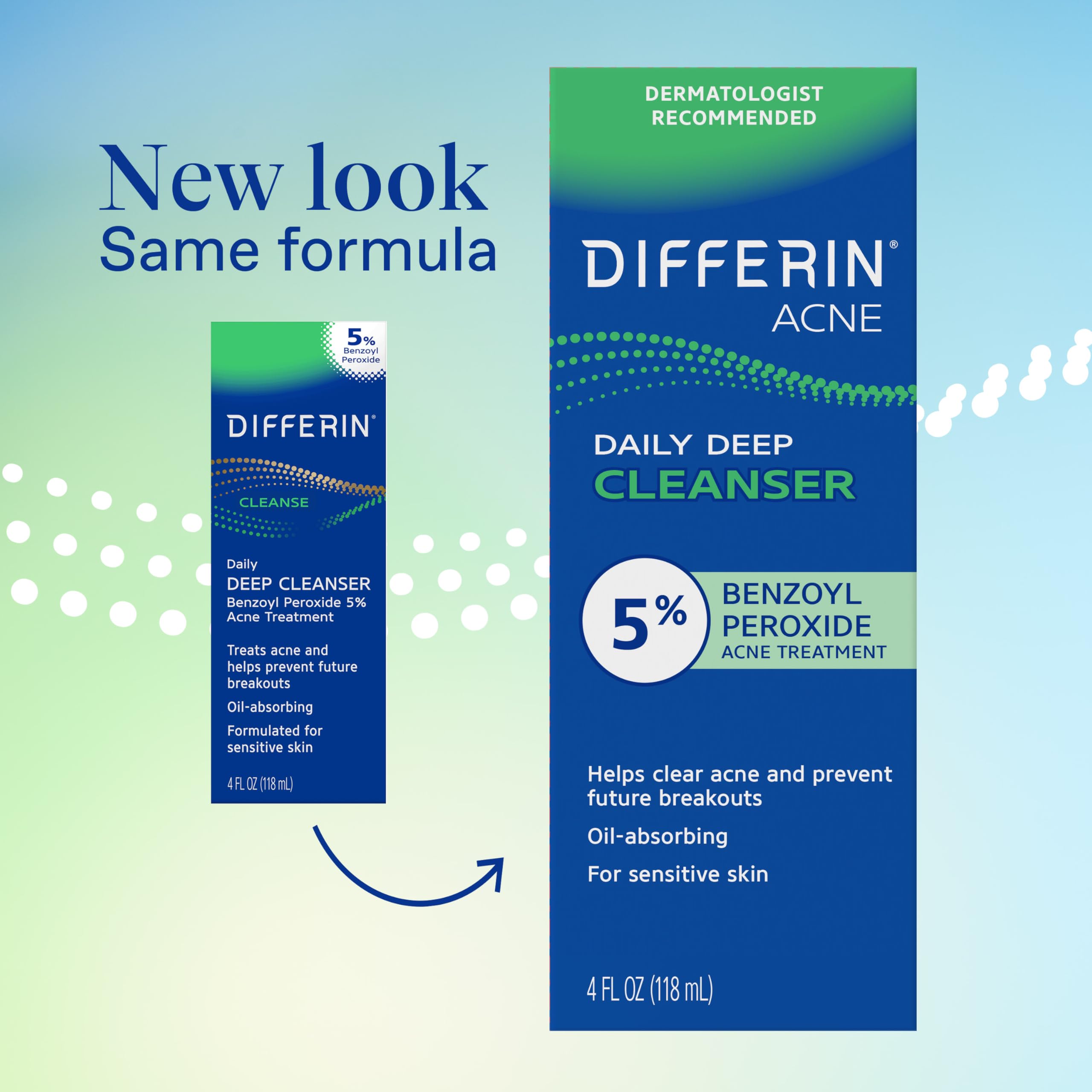 Differin Face Wash foam demonstrates dual-action oil absorption for smoother skin.