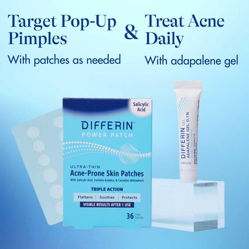 Tubo de gel Differin Adapalene 0.1% para uso diario.