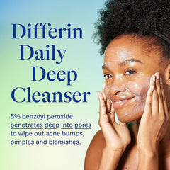 Differin Gel tube close-up highlighting adapalene label for clear skin.