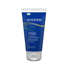 Differin limpiador facial sin aceite, botella con espuma suave para piel grasa.