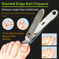 DIGNITY angled toenail clippers with non-slip grip for secure handling