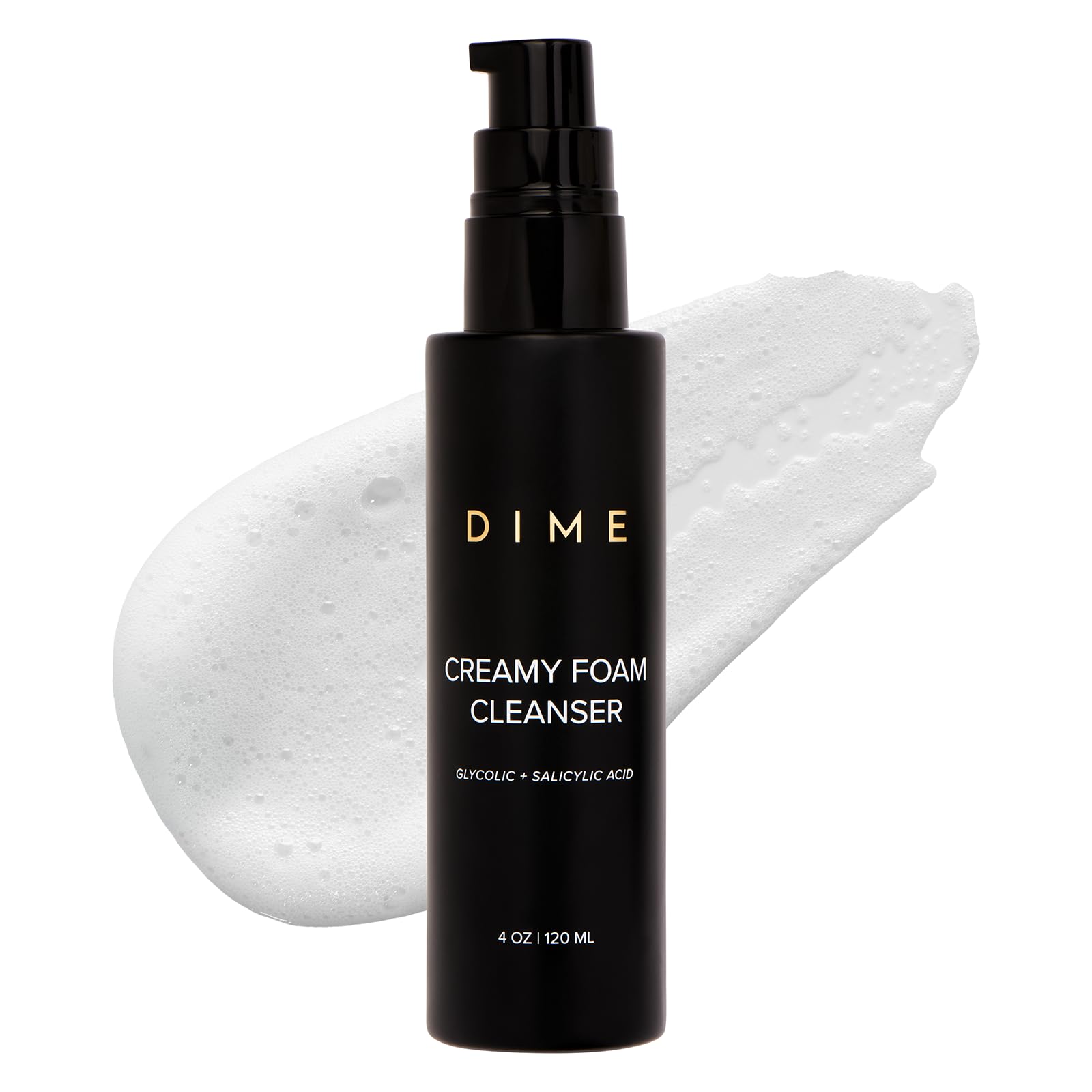 DIME Beauty Creamy Foam Cleanser bottle pump for daily oily-skin care.