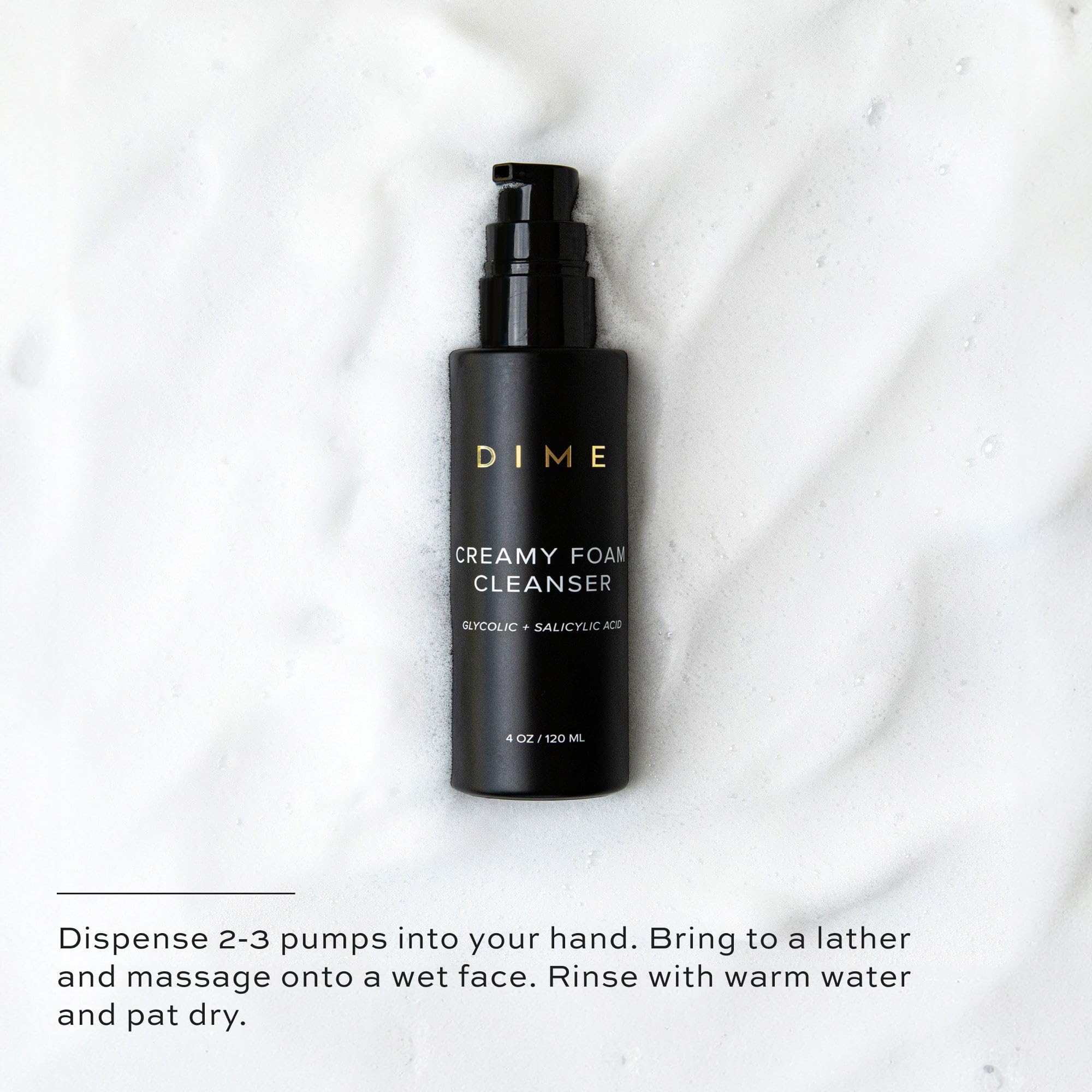 DIME Beauty Creamy Foam Cleanser recyclable packaging highlighting sustainable practice.
