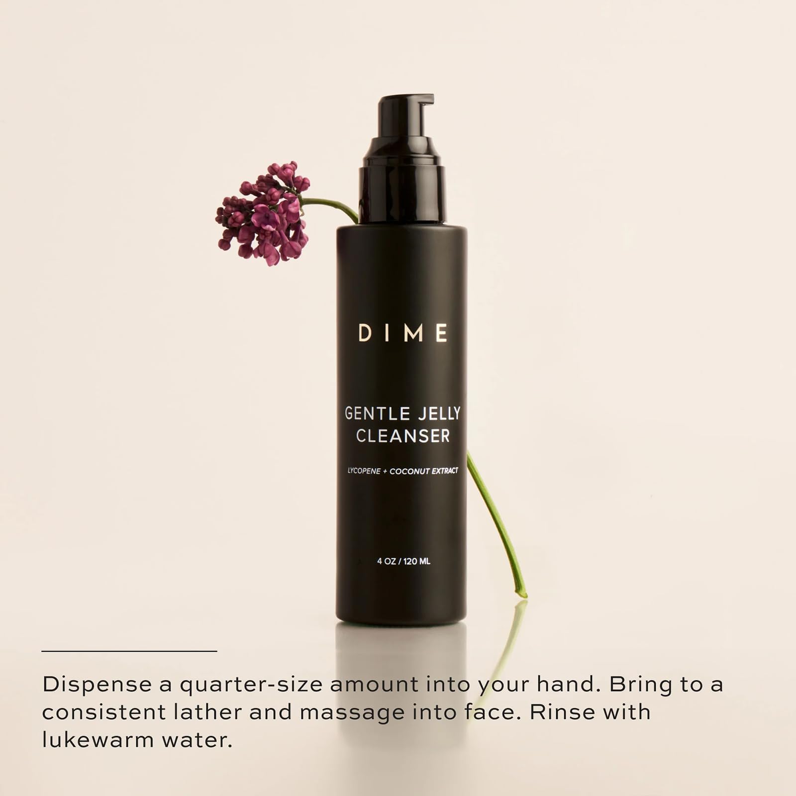 DIME Gentle Jelly Cleanser ingredients highlight coconut surfactants and vitamin E benefits.