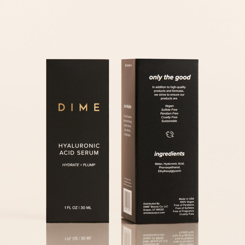 Morning skincare setup featuring DIME serum for hydration and glow.