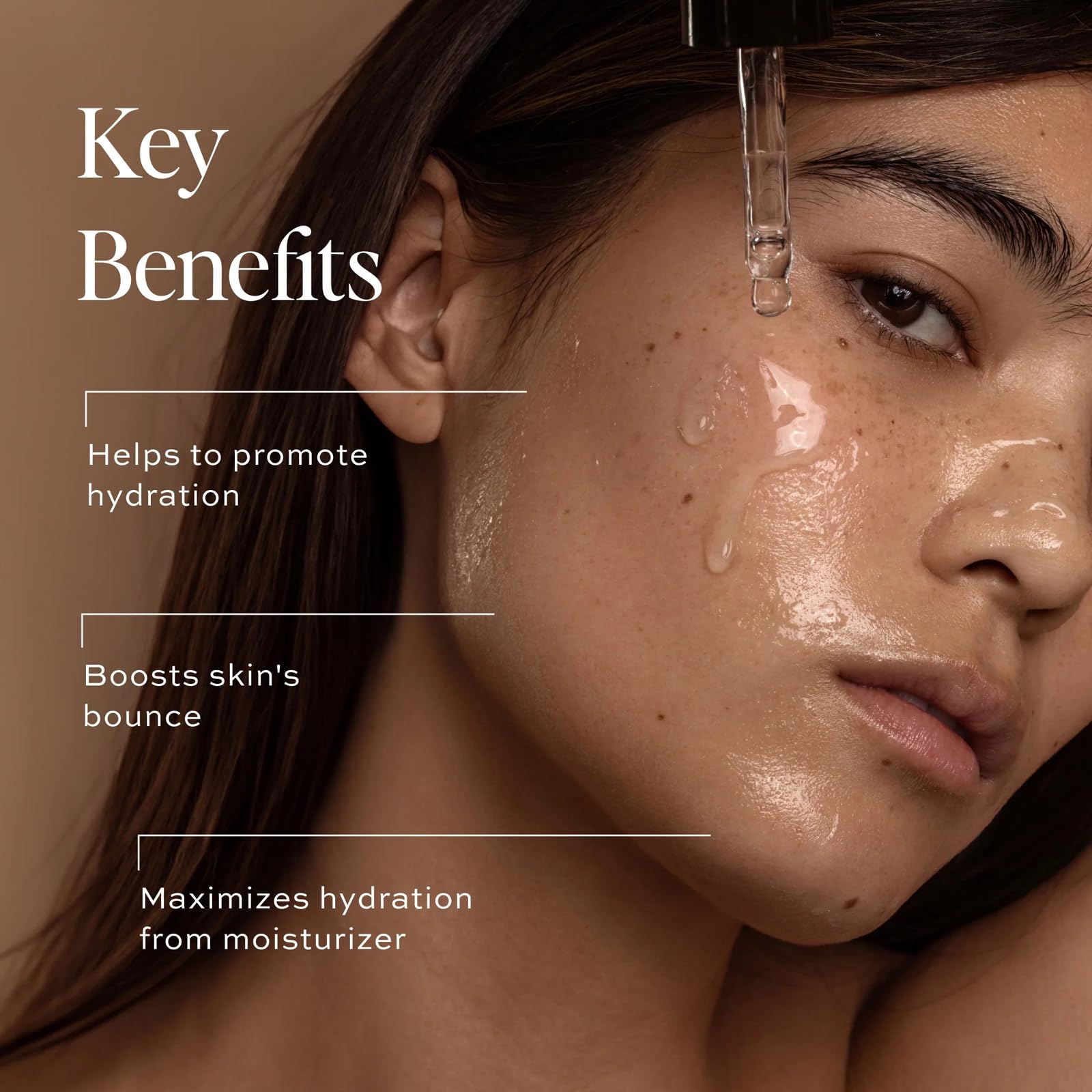 Close-up of DIME serum texture highlighting lightweight, fast-absorbing formula.