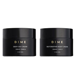 DIME Beauty Moisture Set Dewy Day Cream jar shows lightweight hydration for daily glow