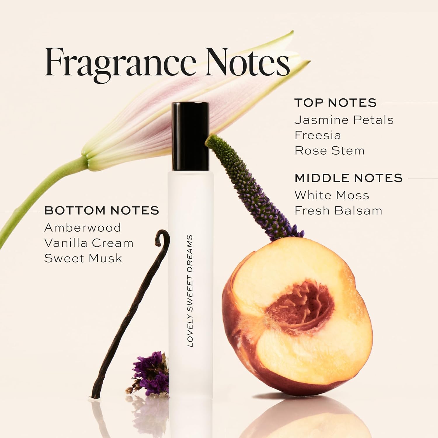 Lovely Sweet Dreams top notes: jasmine, freesia, rose sparkle.