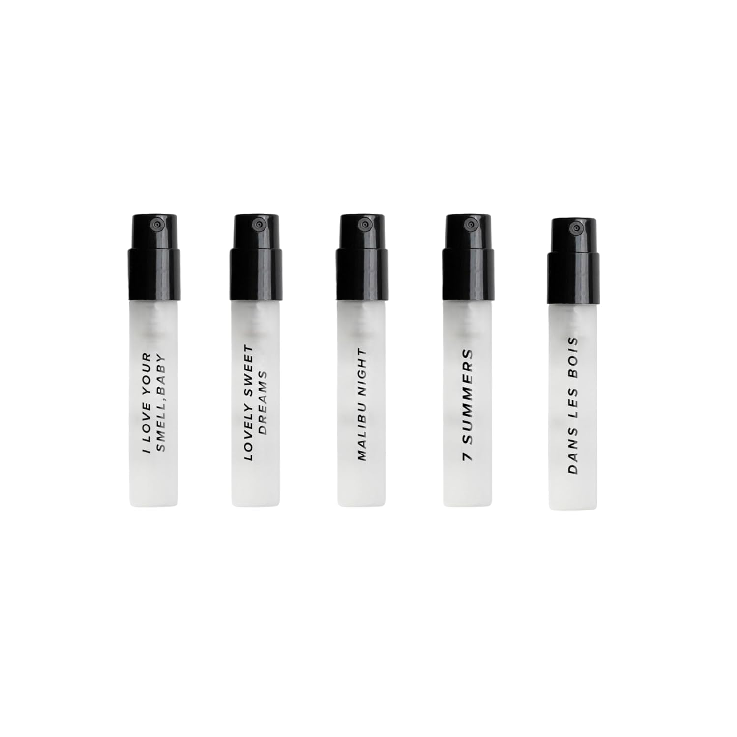 DIME Beauty Perfume Sampler five-fragrances on display for discovery.