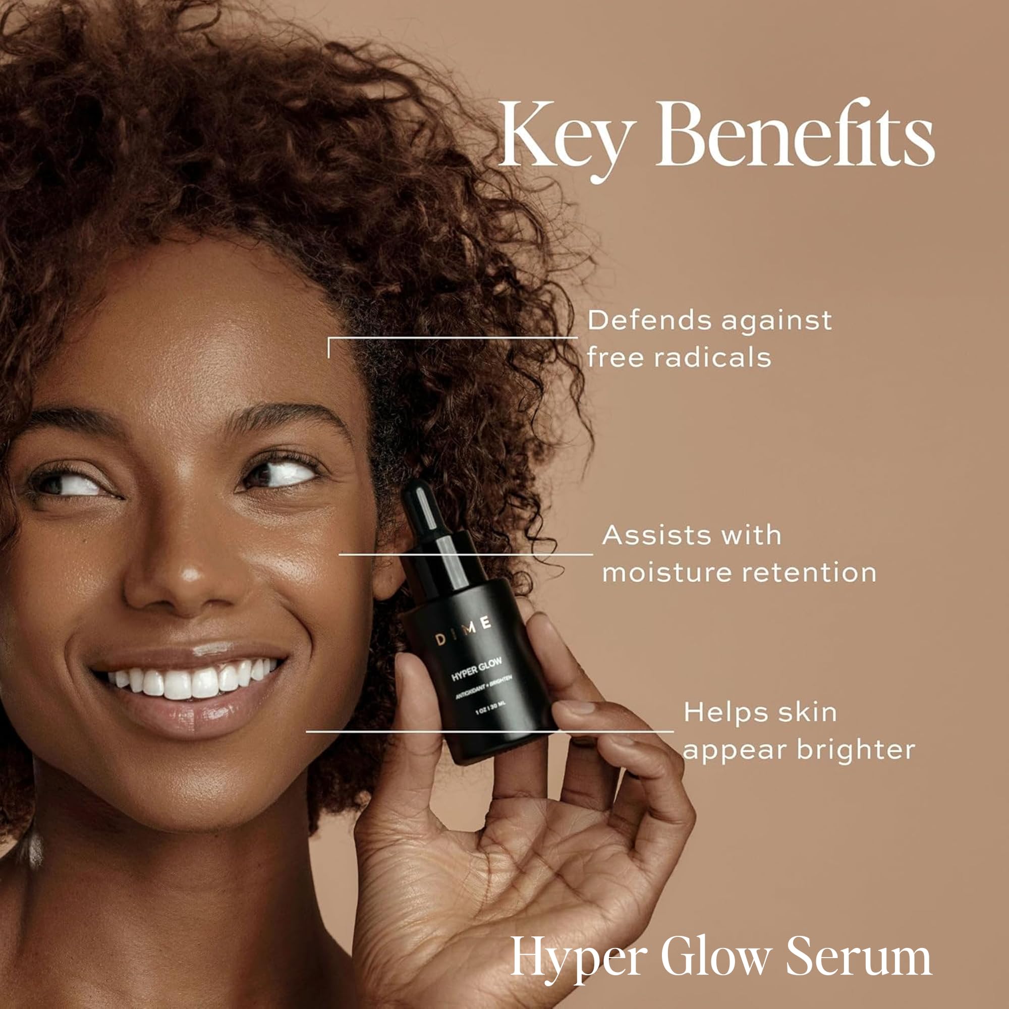 DIME Beauty Serum Set application scene on hands for easy use