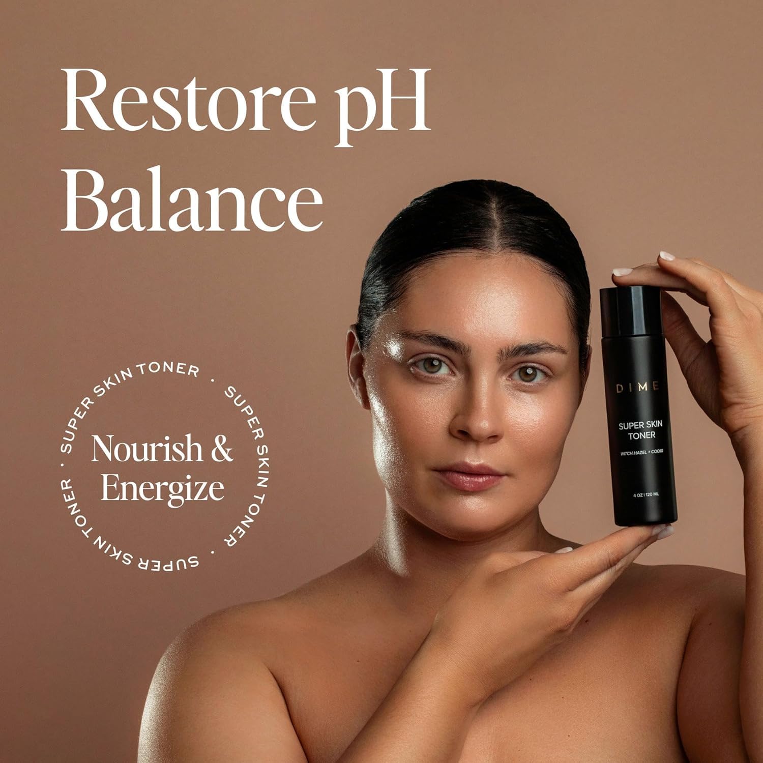 Cotton pad applying toner on skin demonstrates circular motion technique.