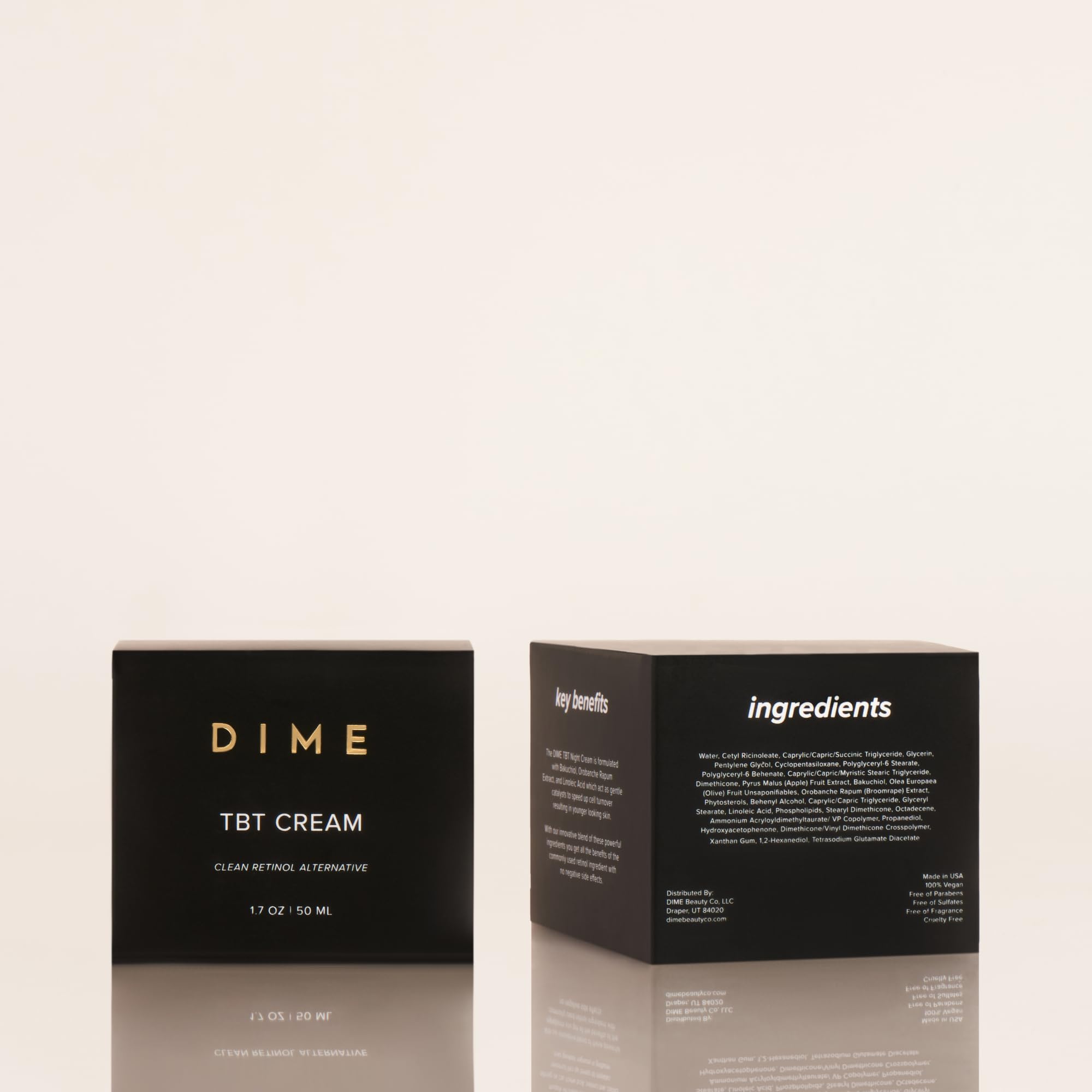 DIME Beauty TBT Cream jar-close-up shows application-ready night cream texture.