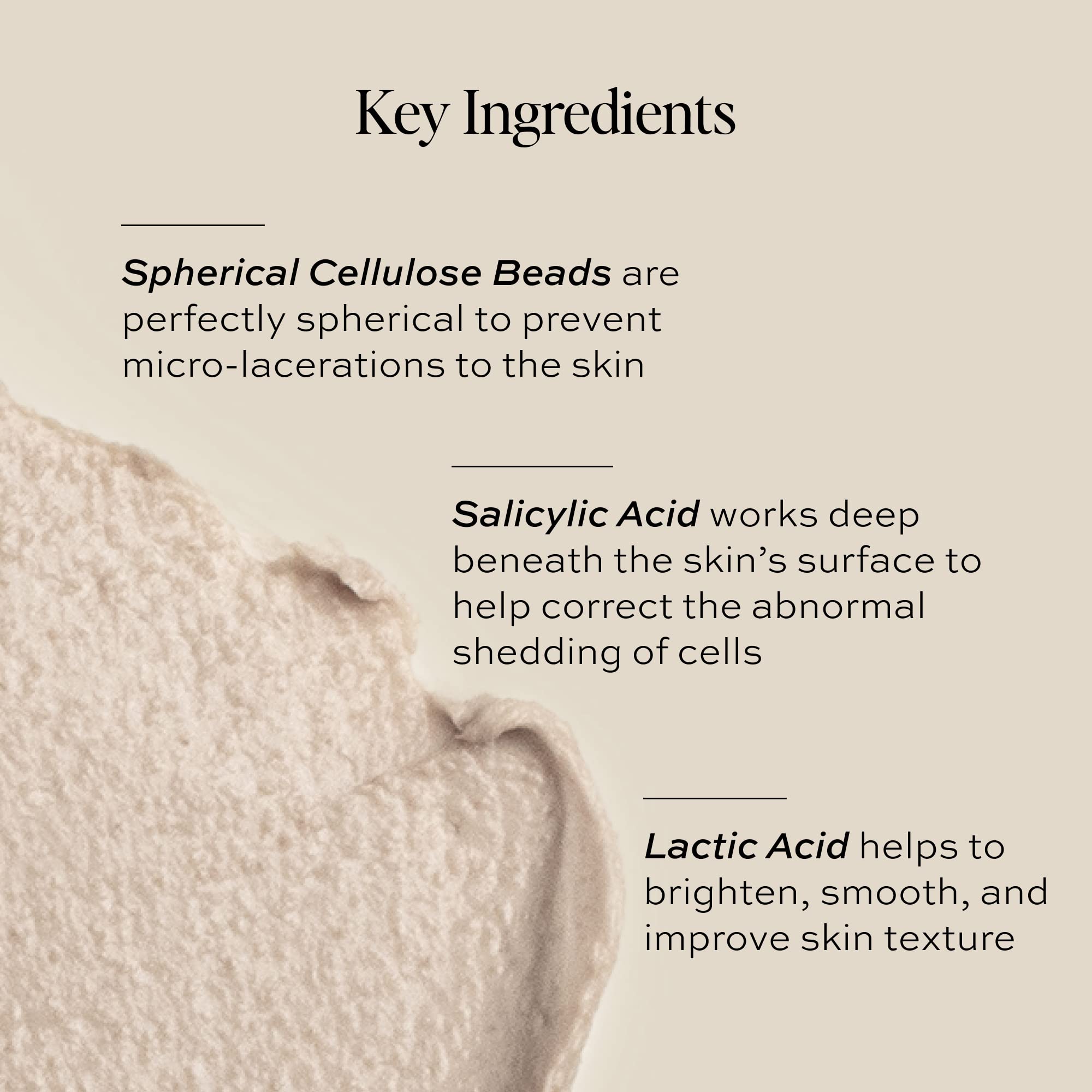 DIME mask massaged onto damp skin for a refreshing exfoliation.