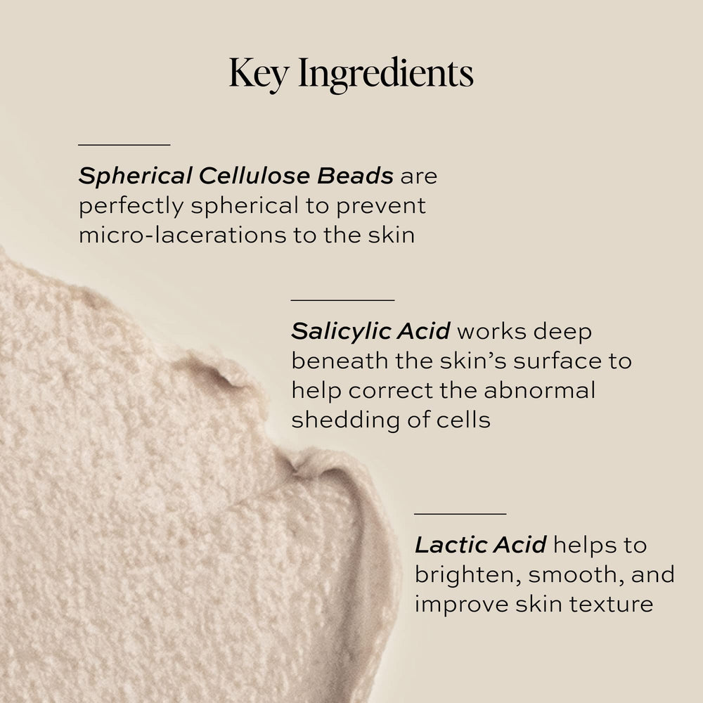 DIME mask massaged onto damp skin for a refreshing exfoliation.
