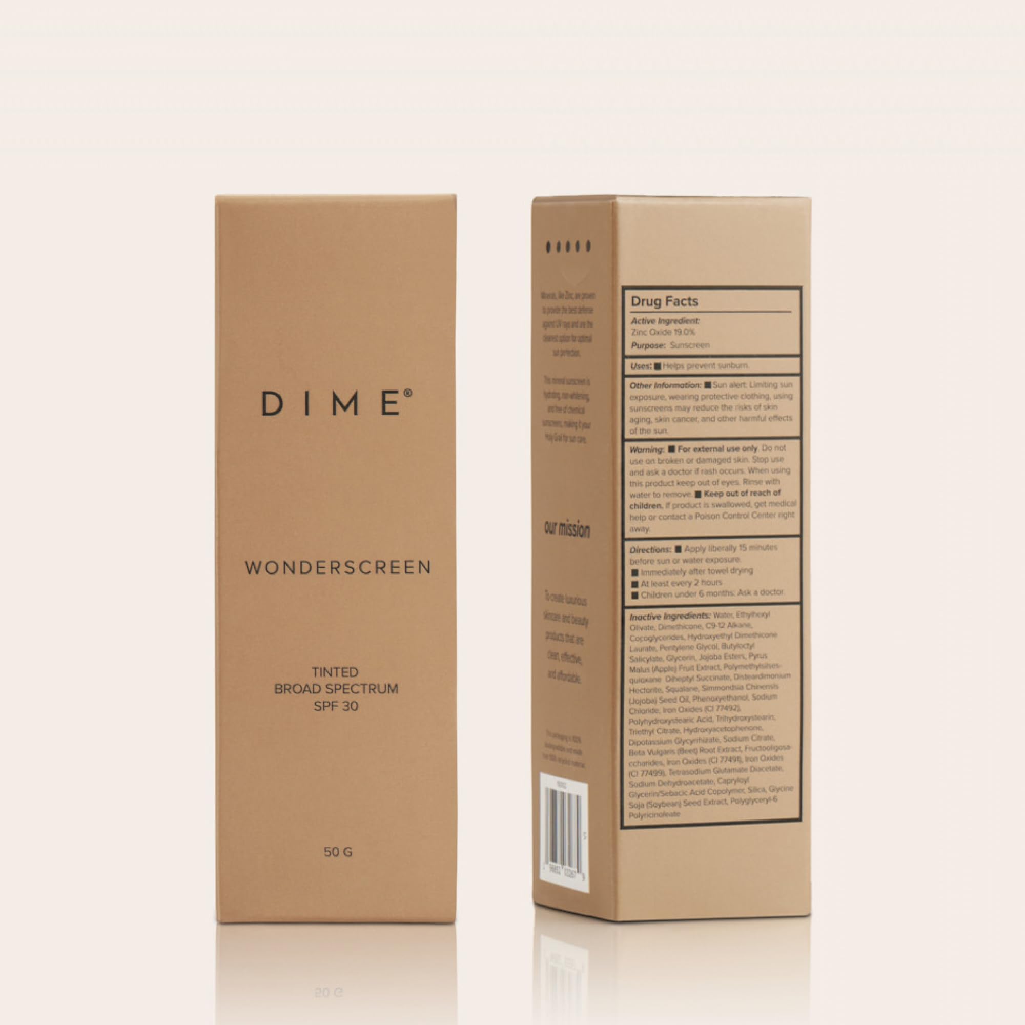 DIME Beauty Wonderscreen glow when applied with moisturizer for a radiant look.