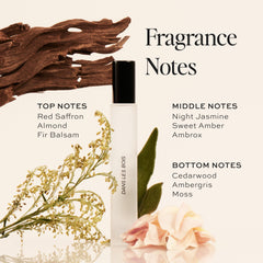 DIME Dans Les Bois middle notes bottle; warm jasmine and amber for everyday wear.