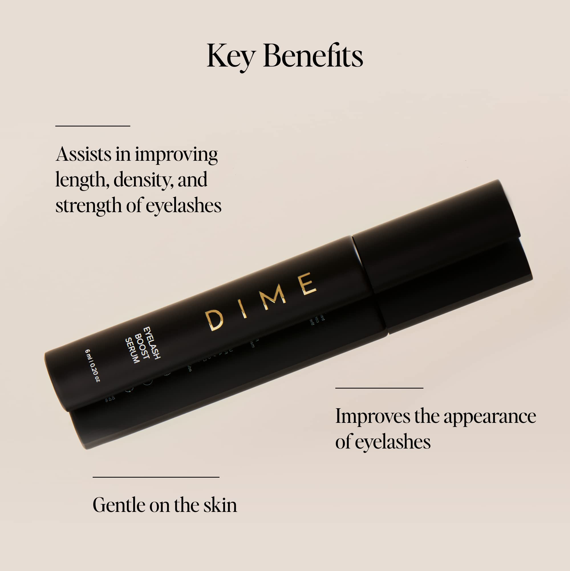DIME Eyelash Boost Serum application demonstrates precise daily use