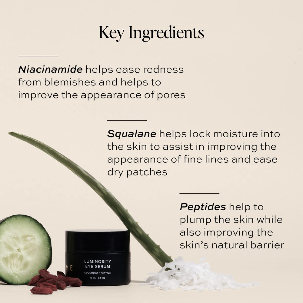 Creamy texture of DIME Luminosity Eye Serum close-up for soothing comfort.