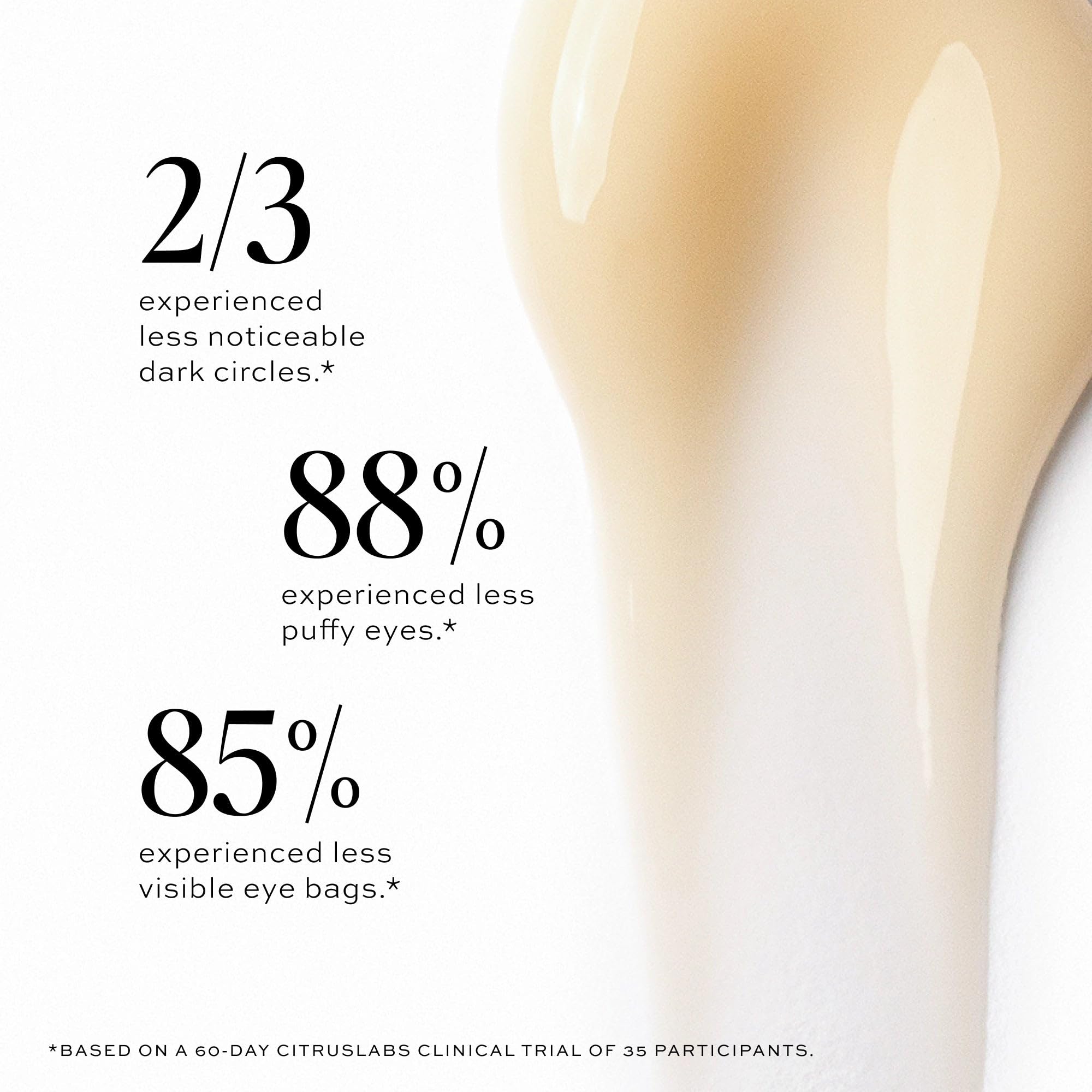 DIME Luminosity Eye Serum applied around the eye for a bright, rested look.