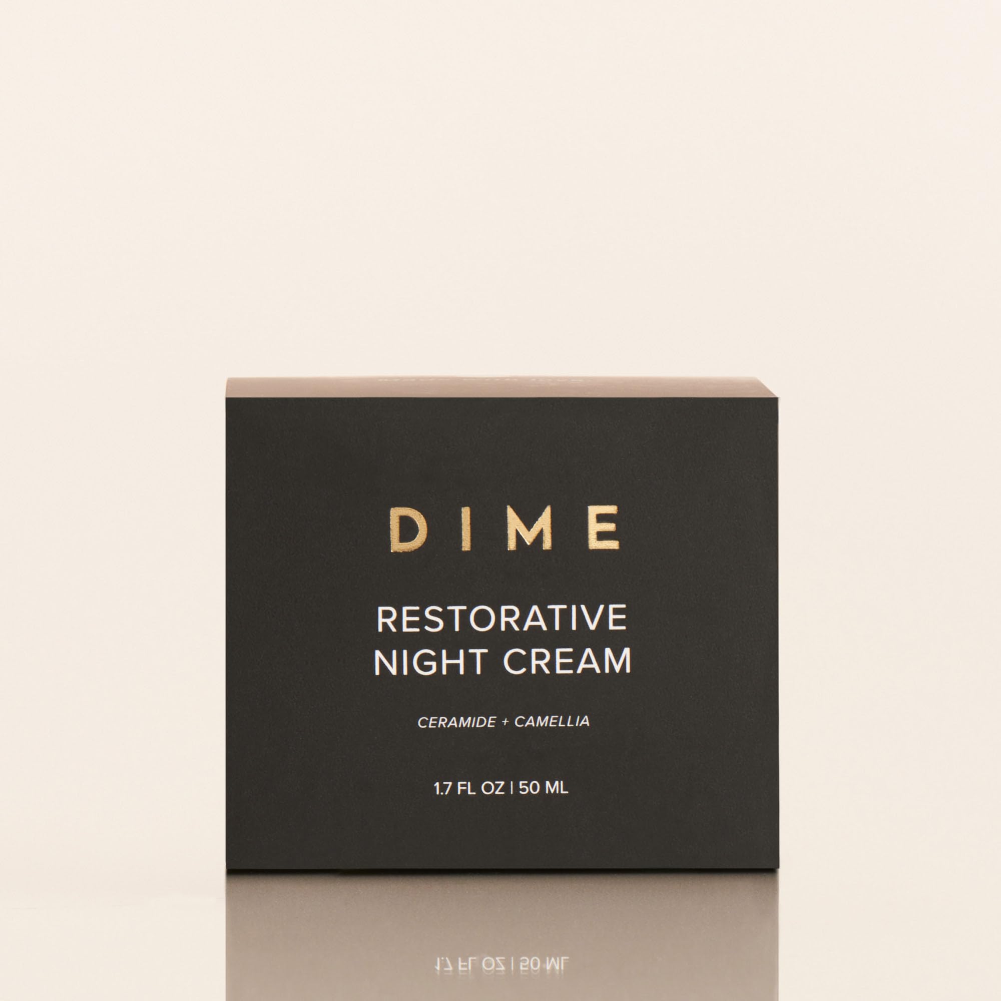 DIME Restorative Night Cream being applied as final step in routine.