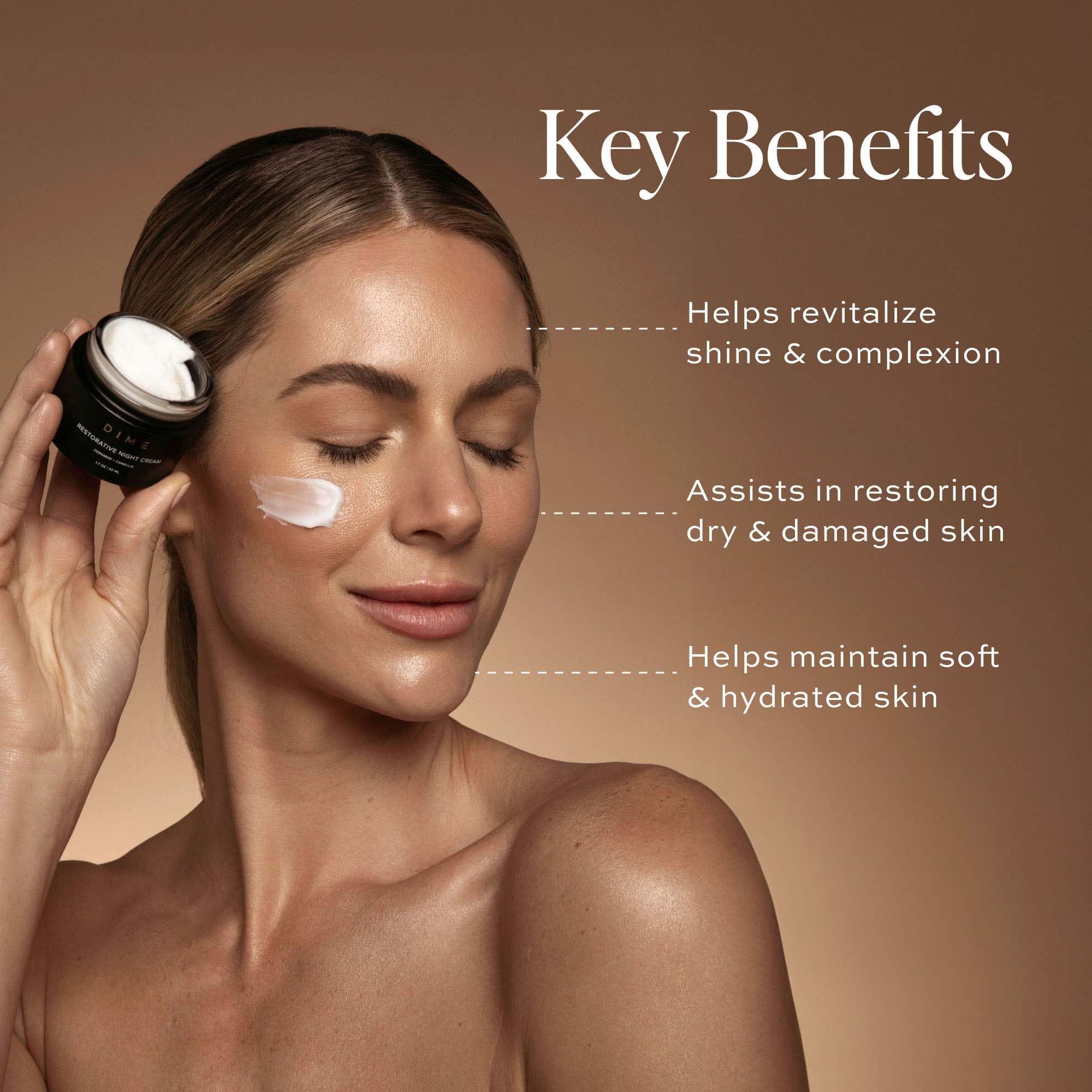 DIME Restorative Night Cream sea buckthorn visual emphasizing natural nourishment.