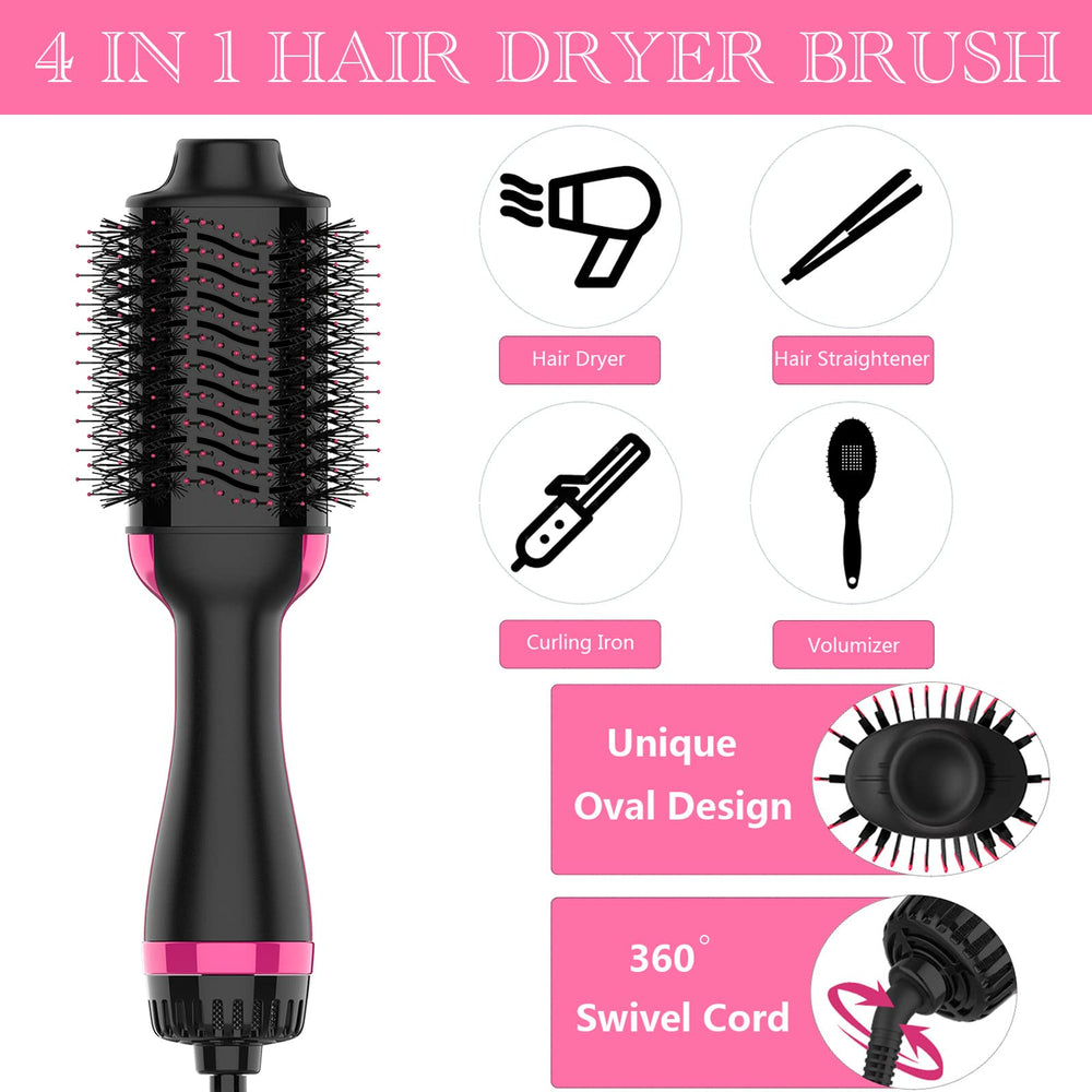 Dimecano hair dryer brush with nylon pin and tufted bristles detangling gently.