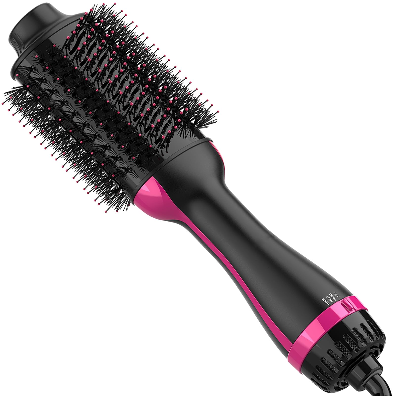 Dimecano hair dryer brush in oval shape smooths and adds volume.
