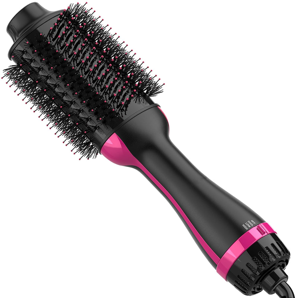 Dimecano hair dryer brush in oval shape smooths and adds volume.