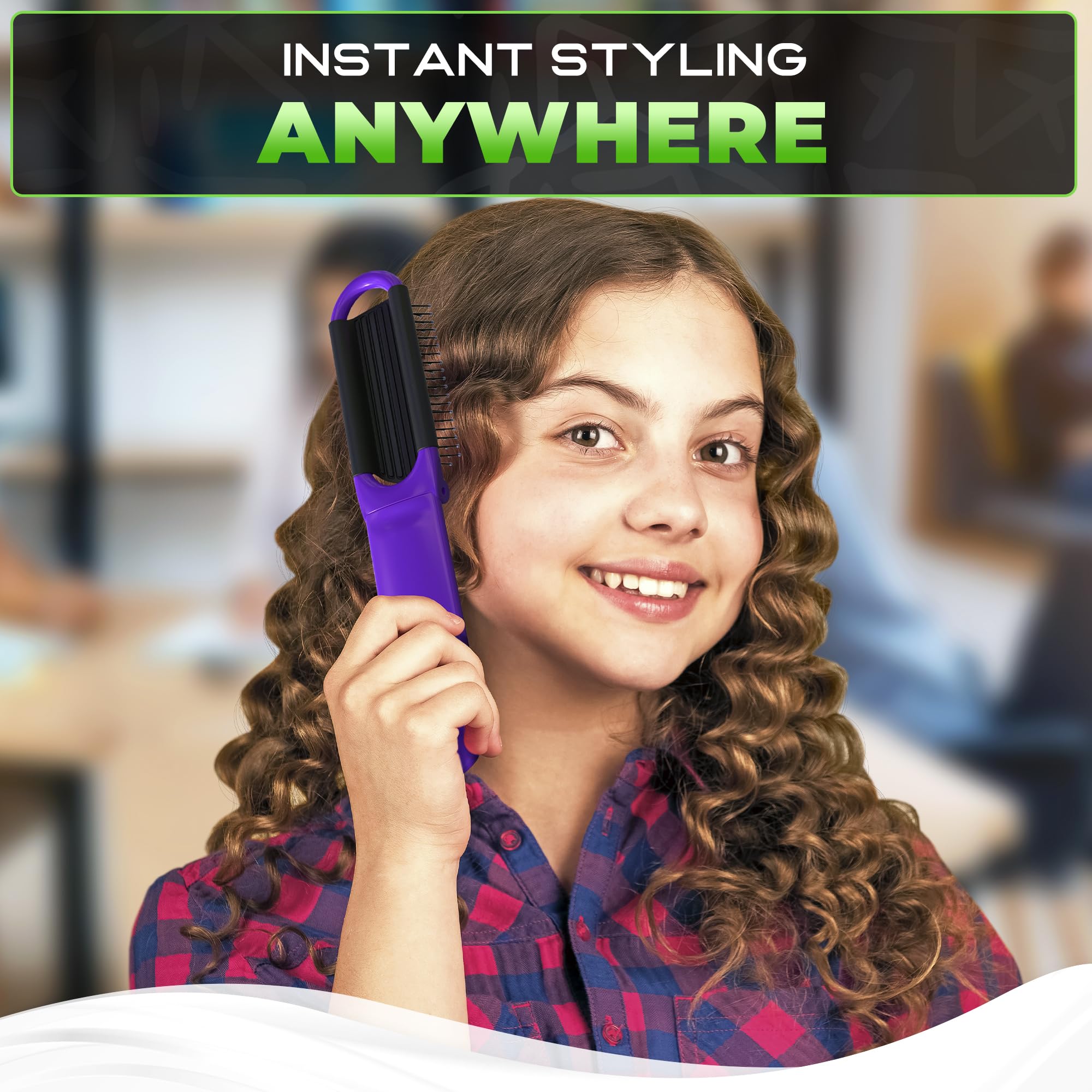DIMROM purple compact purse hair brush for on-the-go grooming