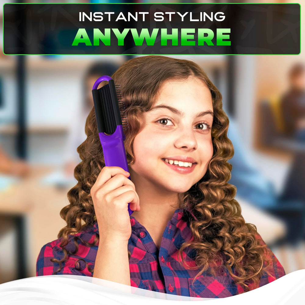 DIMROM purple compact purse hair brush for on-the-go grooming