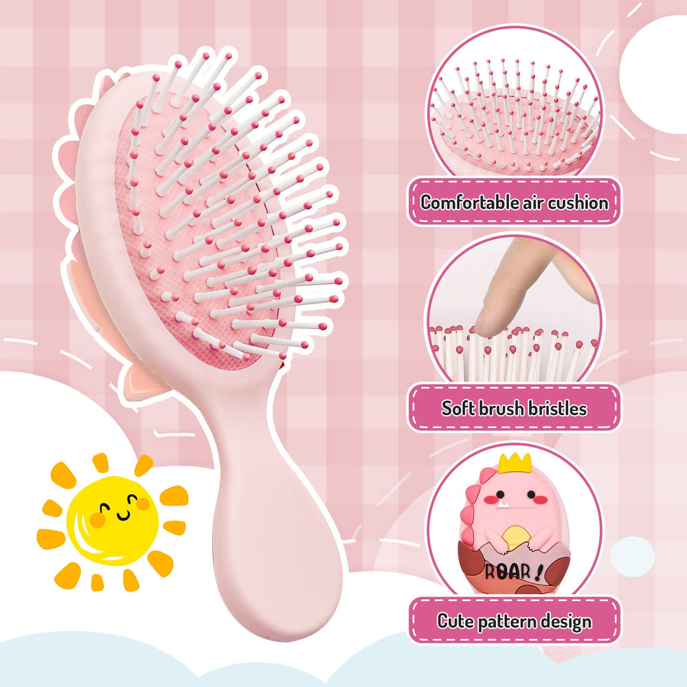 Dinatis detangler with nylon teeth for snag-free detangling on kids.