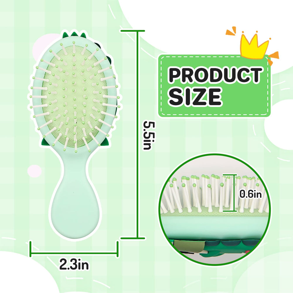 DINATIS mini kids hair brush with soft silicone, easy grooming on the go.