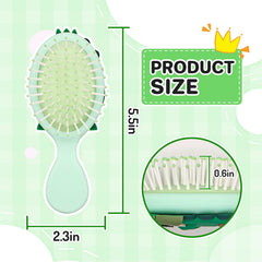 DINATIS mini kids hair brush with soft silicone, easy grooming on the go.