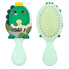 DINATIS toddler hair brush with dinosaur air cushion, gentle detangling for kids.
