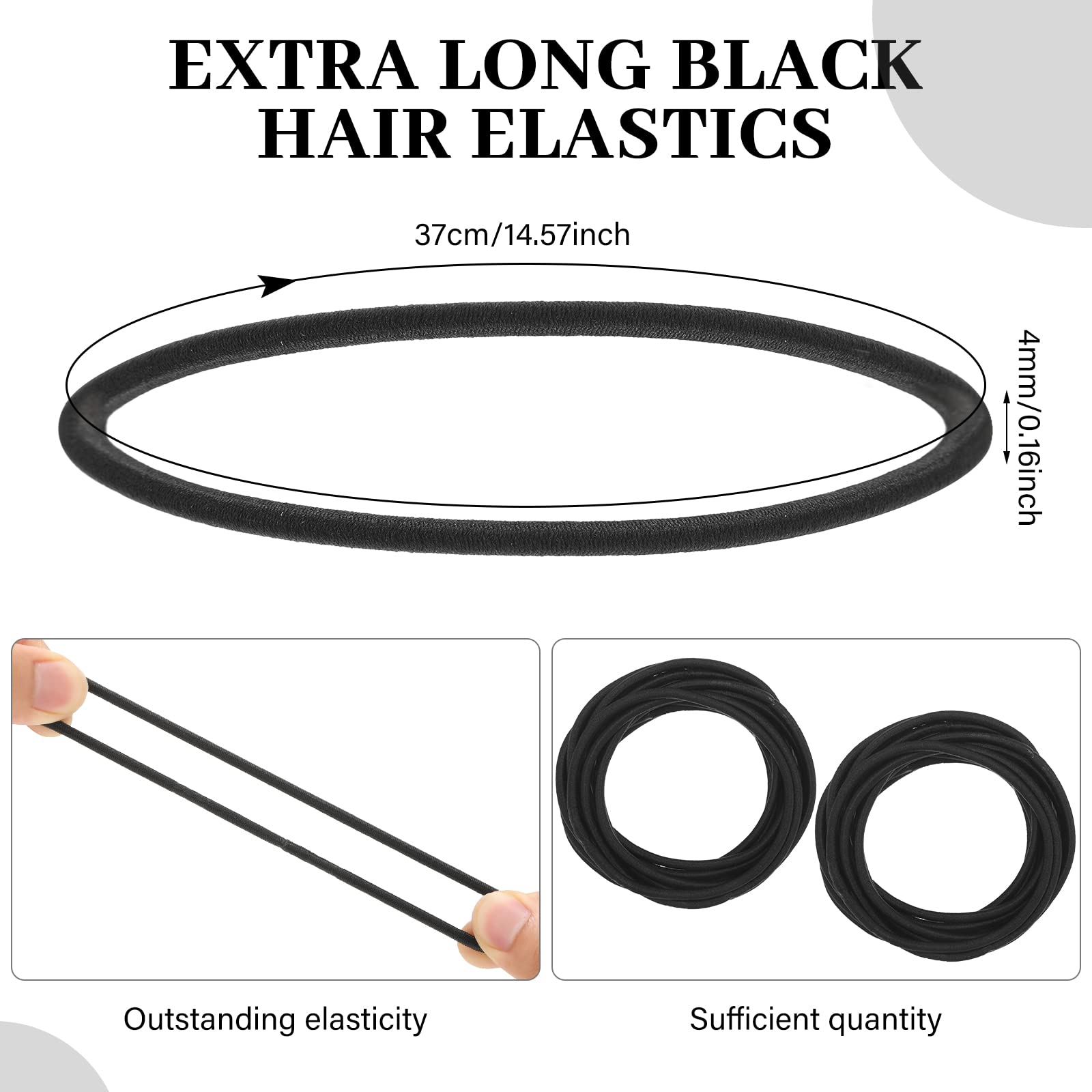 Ligas Dingion sin metal, duraderas para uso diario en cabello grueso.