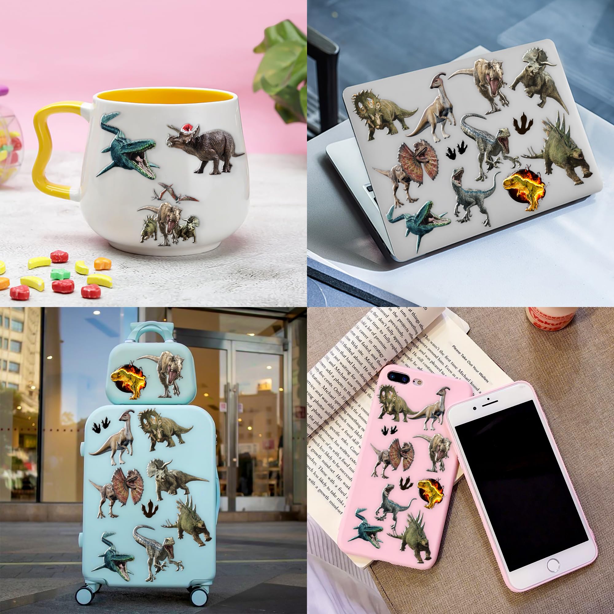 96 designs in the Dinosaur 3D temporary tattoos set ready for play