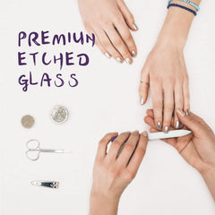 Diodiva crystal glass nail file with red case supports clean nail edges.