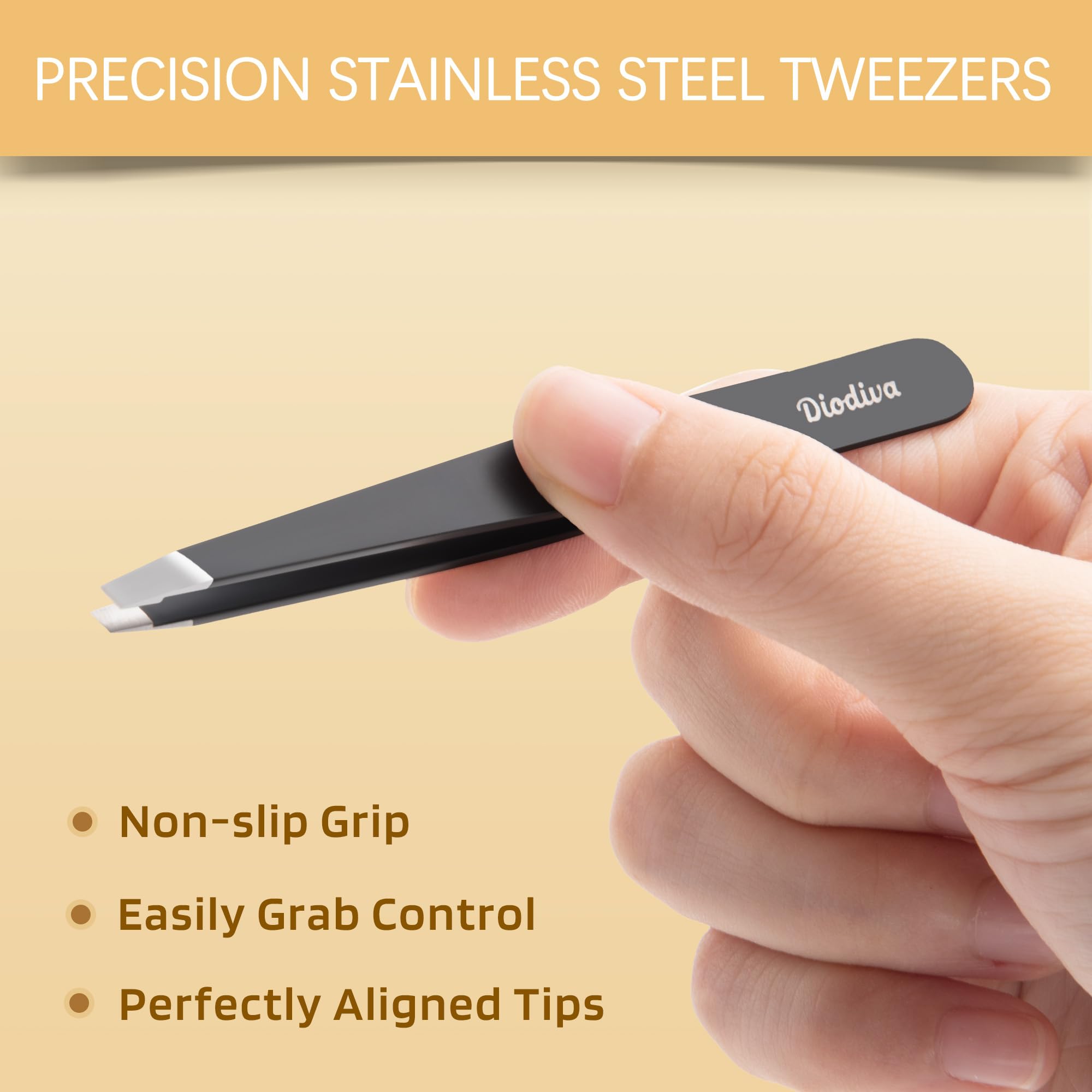 Diodiva stainless steel tweezers offering durability and easy cleaning