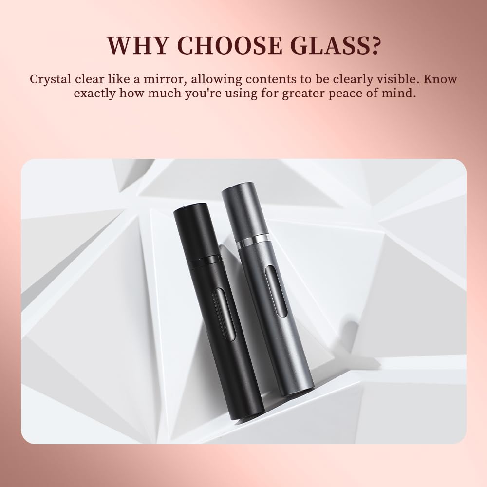 DIOHIO travel-size mini bottle fits cosmetic bags and purses discreetly.