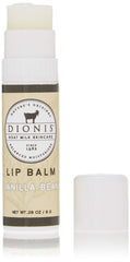 Balsamo labial de Dionis leche cabra vainilla en tubo, hidratación suave.