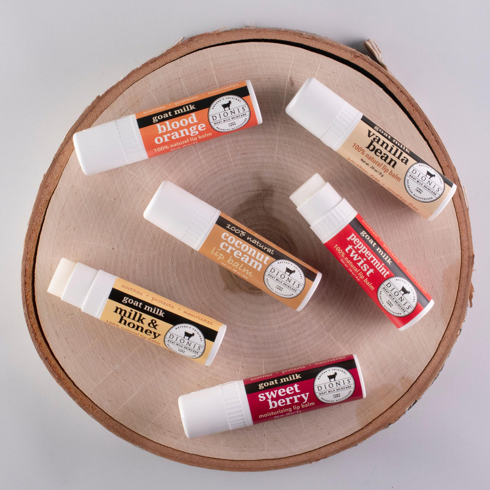 Holiday display image communicates festive lip care option