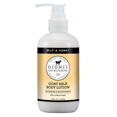 Dionis Leche de Cabra Crema Corporal en frasco de 8.5 oz para hidratación suave.